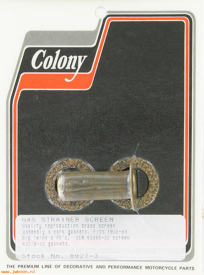 C 8927-3 (62265-32 / 3627-32): Gas strainer screen w. corks - All models '32-'65,except '39-'41