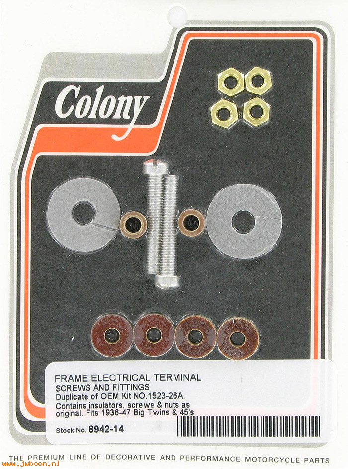 C 8942-14 (47393-26 / 1523-26A): Frame wiring terminal kit - Big Twins, 750cc '36-'47, in stock