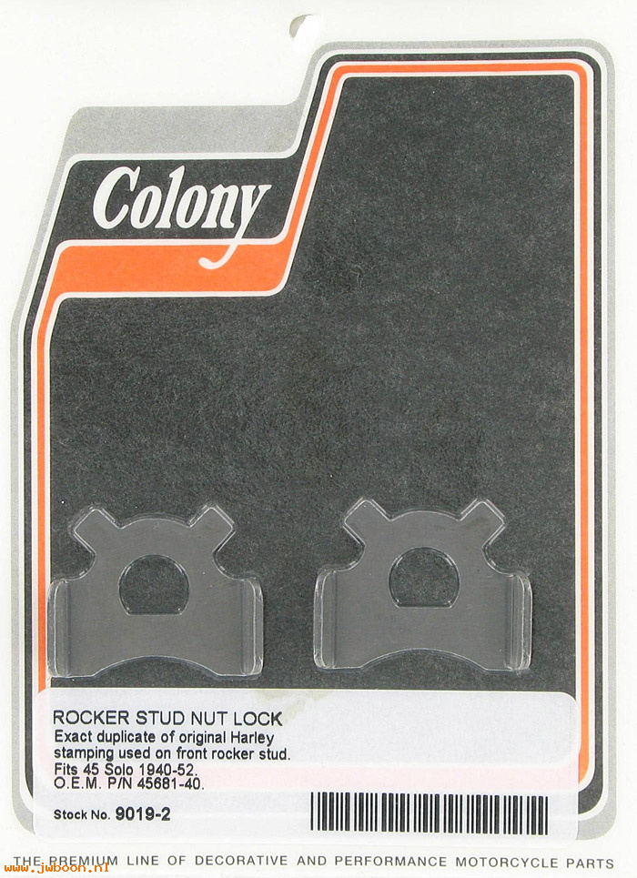 C 9019-2 (45681-40 / 2642-40): Fork rocker stud nut locks (2) - WL, military WLA, WLD '40-'52