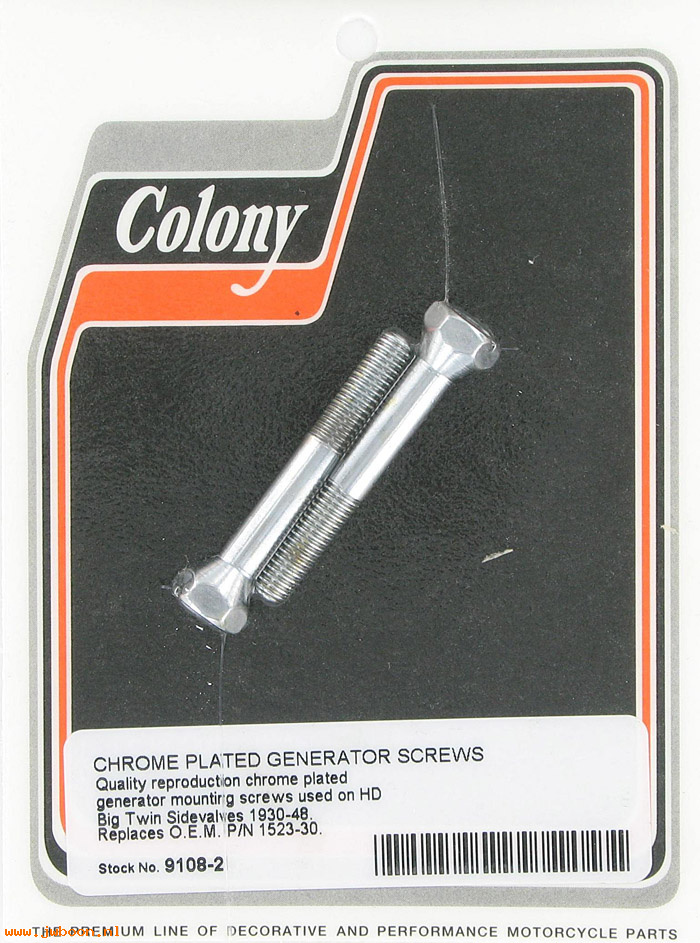 C 9108-2 (30011-30 / 1523-30): Generator screws (2) - Flatheads, VL, UL '30-'48, in stock Colony