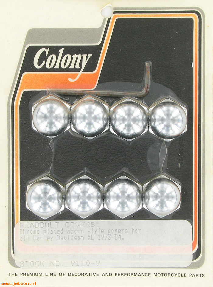 C 9110-9 (): Headbolt covers, acorn style - Ironhead XL's '73-'85, in stock