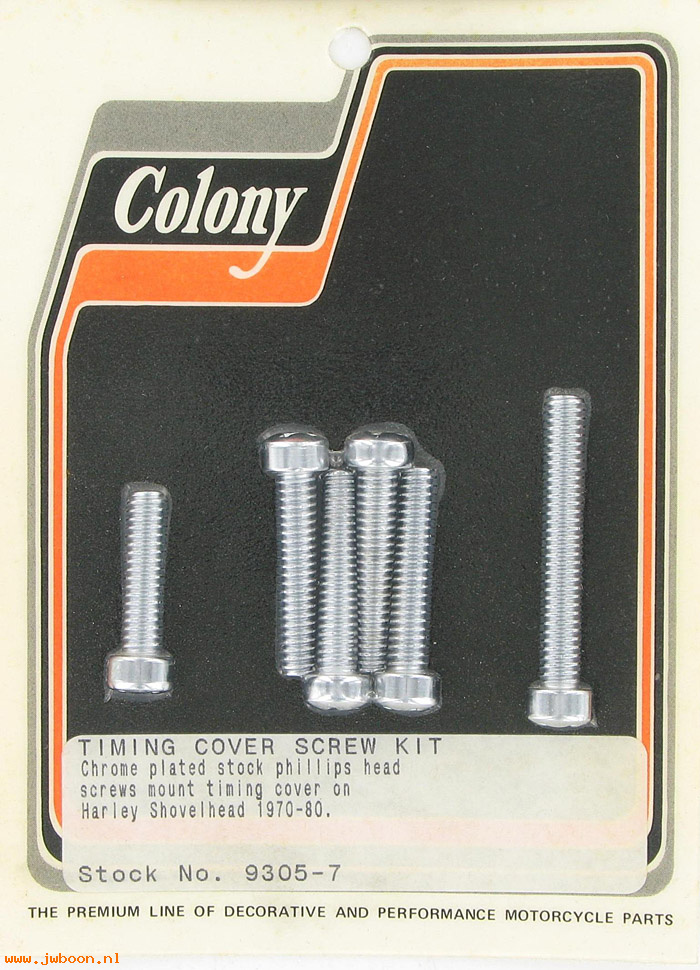 C 9305-7 (): Timing cover screw kit, stock phillips head - FL 70-80, in stock