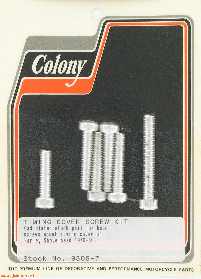 C 9306-7 (): Timing cover screw kit, stock phillips head - FL 70-80, in stock