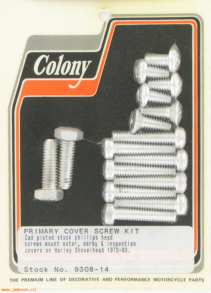 C 9308-17 (): Primary cover screw kit, stock phillips head - FL 70-80, in stock