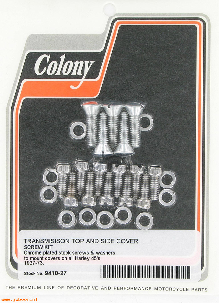 C 9410-27 (    2278 1199 1206): Gear box cover screw kit - 45 Flathead 750cc '35-'63, in stock