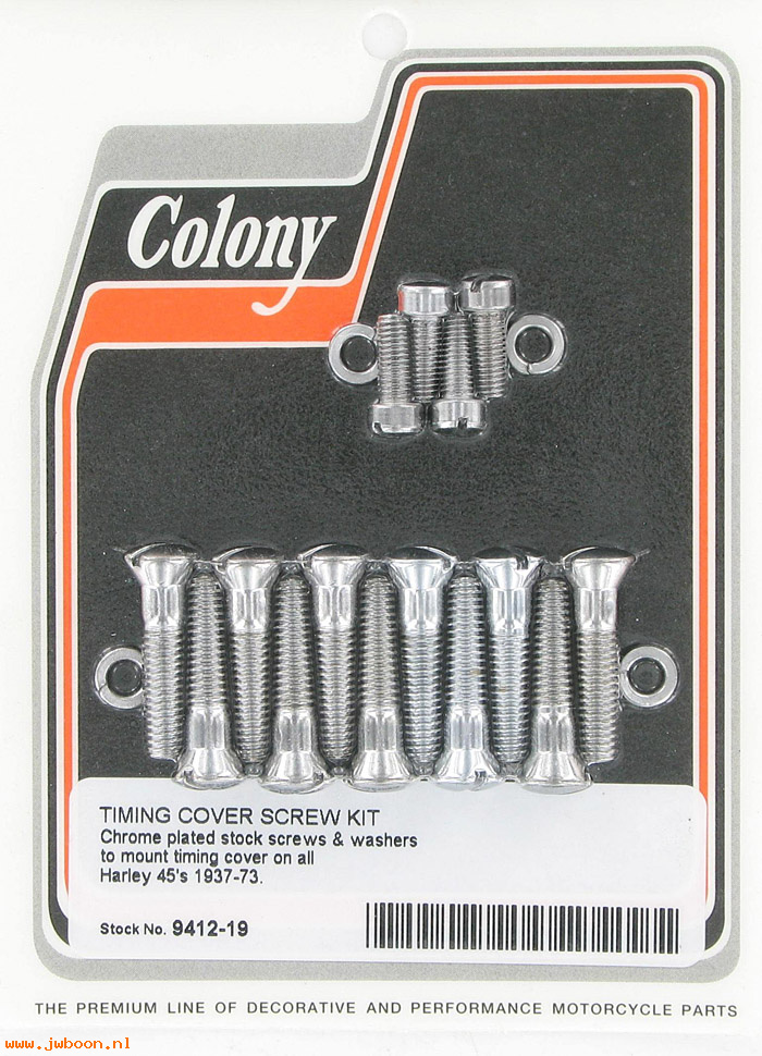 C 9412-19 (    2341 / 1202): Timing cover screw kit - 45 Flathead 750cc '37-'73, in stock