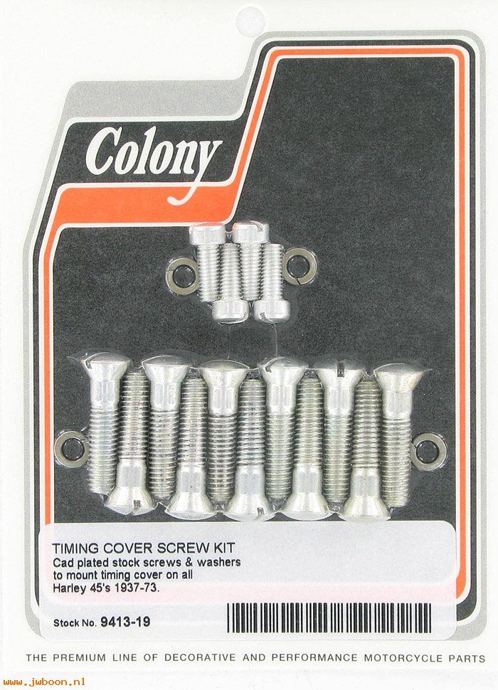 C 9413-19 (    2341 / 1202): Timing cover screw kit - 45 Flathead 750cc '37-'73, in stock
