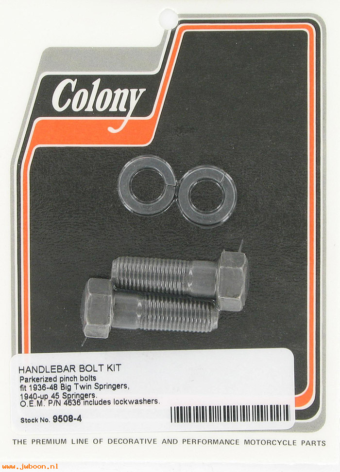 C 9508-4 (    4636 / 6033-30): Handlebar mounting bolts (2) - 750cc '40-'57. Big Twins 36-48. XA
