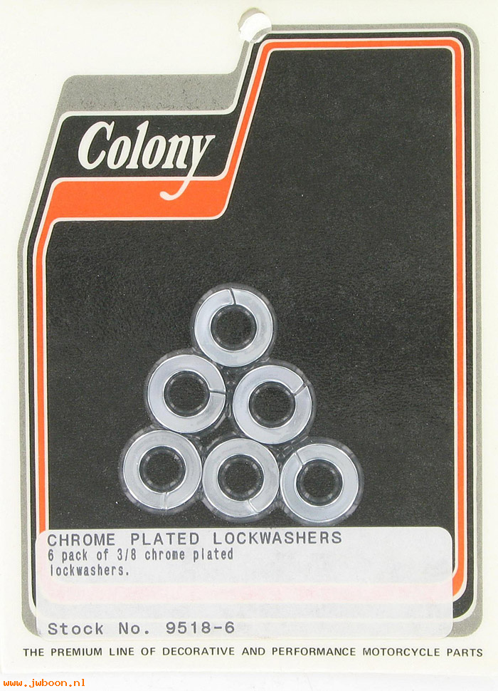C 9518-6 (    7038 / 0261): Lockwashers, 3/8" (6), in stock ready to be shipped, Colony