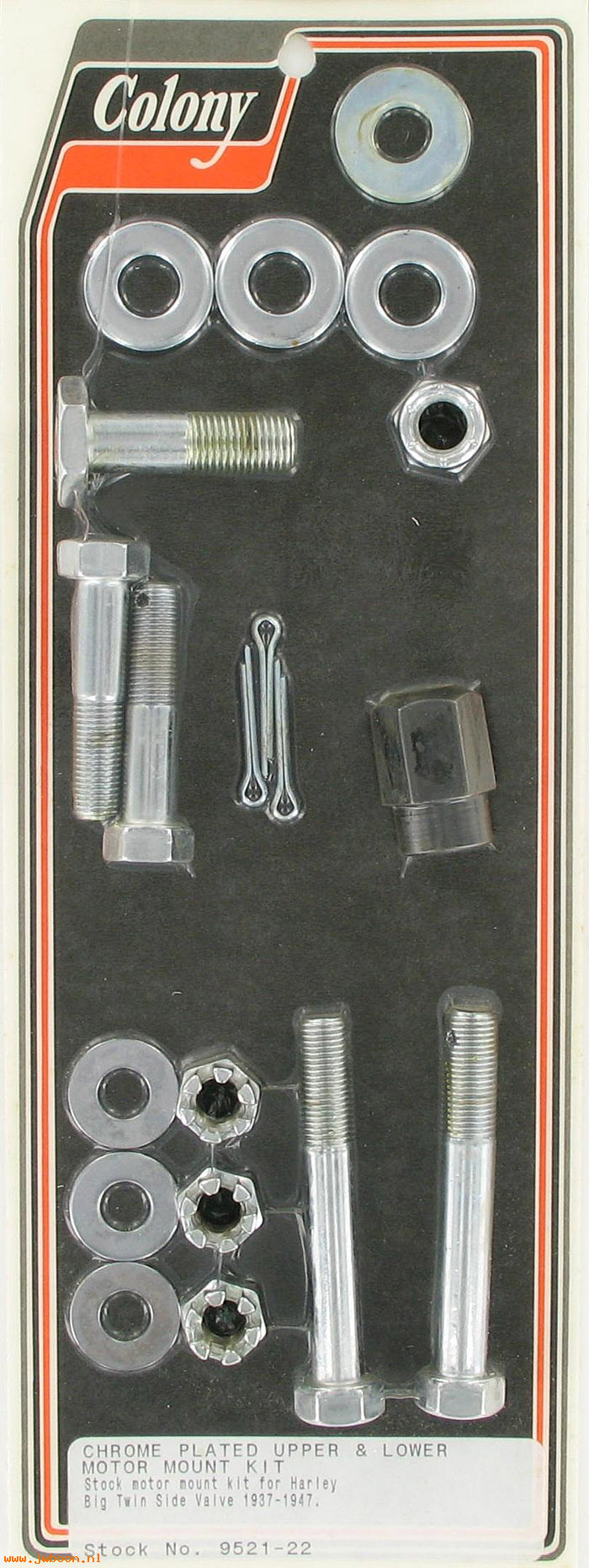 C 9521-22 (24791-36 / 4379): Upper and lower motor mount kit - UL '37-'47, in stock Colony