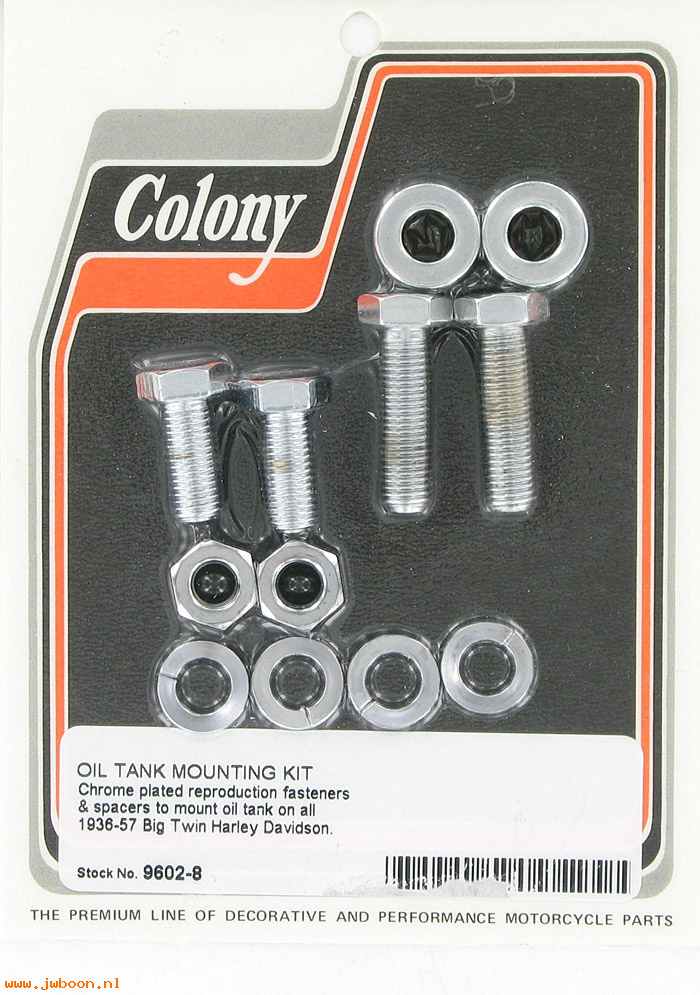 C 9602-8 (62581-36 / 3503-36C): Oil tank mounting kit - Big Twins '36-'57, in stock Colony