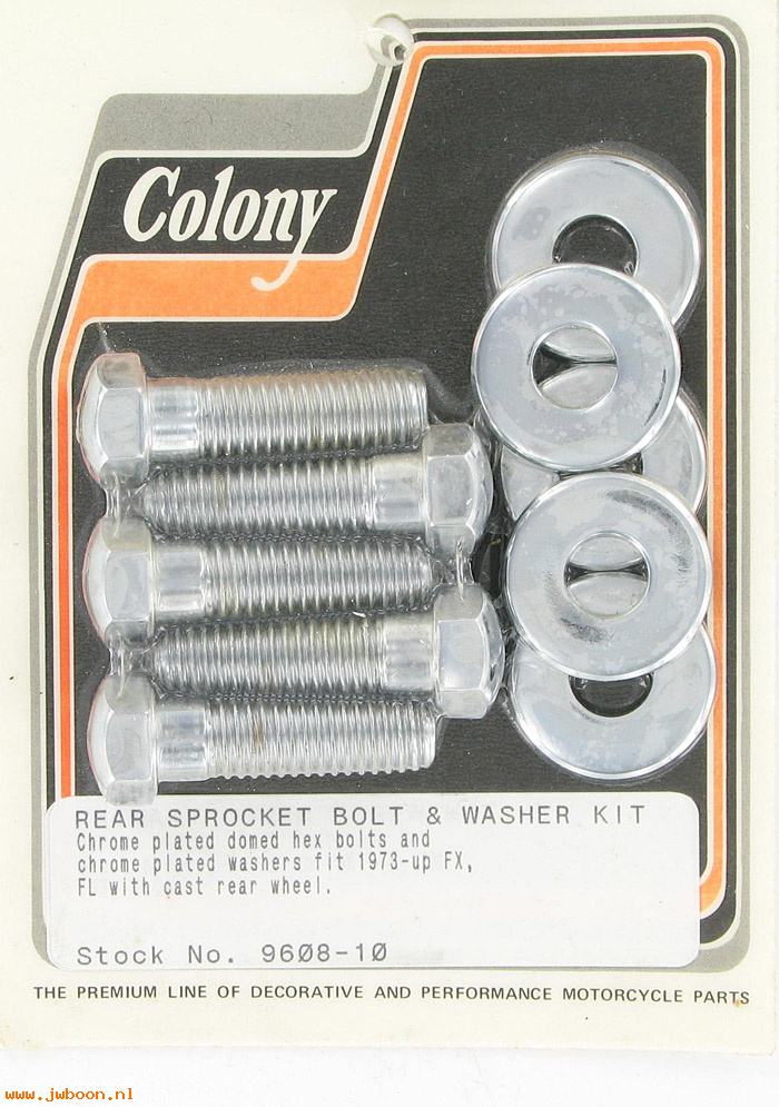C 9608-10 (): Rear sprocket bolt and washer kit - XL '79-'90. Big Twins '73-'92