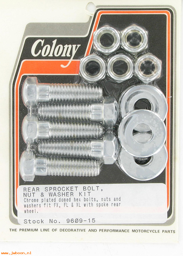 C 9609-15 (): Rear sprocket bolt and washer kit - XL '79-'90. Big Twins '73-'98