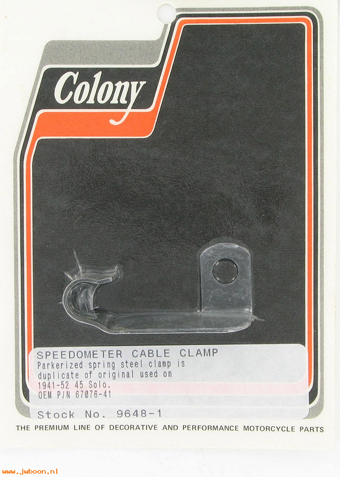 C 9648-1 (67076-41 / 11136-41): Speedo cable bracket - 45" Flathead 750cc '41-'52, in stock