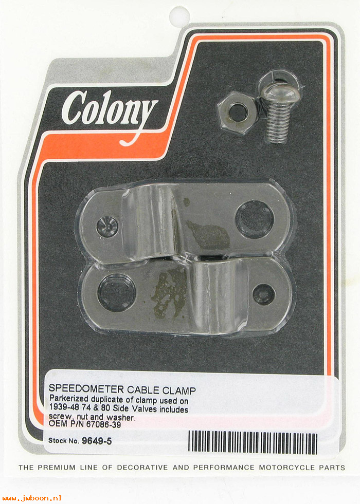C 9649-5 (67086-39 / 11136-39): Speedo cable clamp - 74" Flathead UL '39-'48, in stock