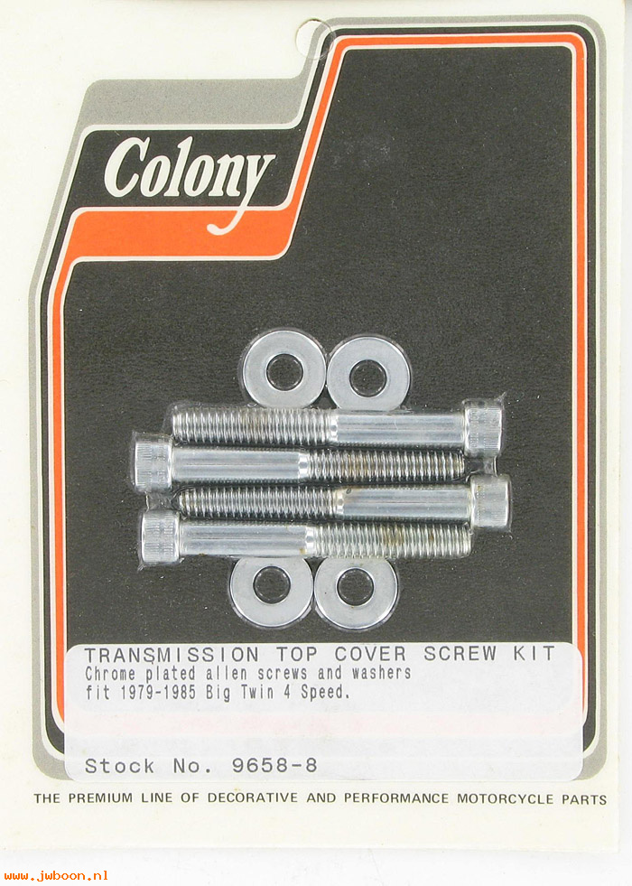 C 9658-8 (    2881W): Transmission top cover screw kit, Allen - Big Twins 79-85,4-speed
