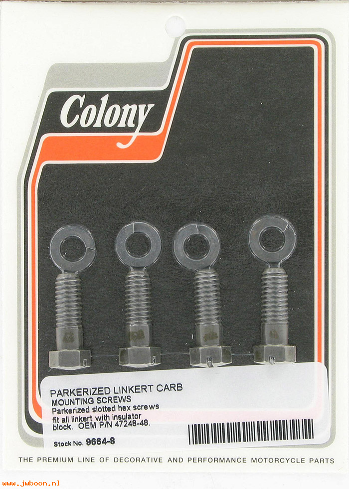 C 9664-8 (27424-48 / 1123-48): Linkert carburetor mounting screws, long - EL, FL '48-'65. K, KH