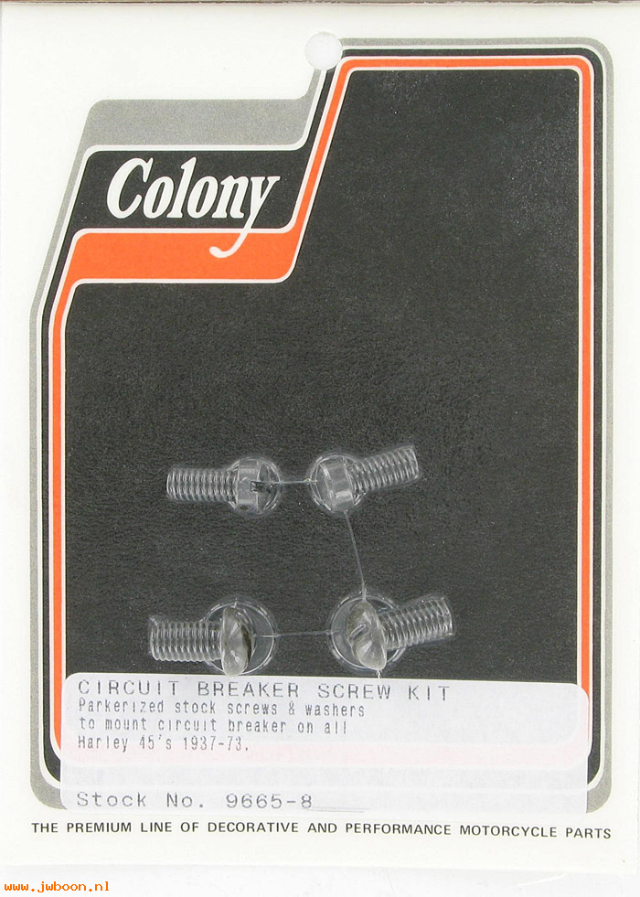 C 9665-8 (    2762 / 1300): Circuit breaker and relay mounting screw kit-UL 37-48. 750cc37-57
