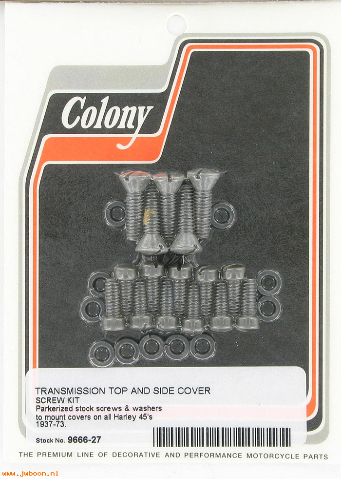 C 9666-27 (    2278 1199 1206): Gear box cover screw kit - 45 Flathead 750cc '35-'63, in stock