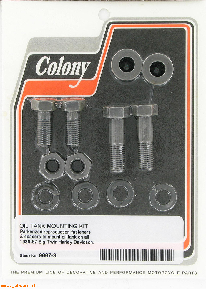 C 9667-8 (62581-36 / 3503-36C): Oil tank mounting kit - CP head bolts - Big Twins 36-57 in stock