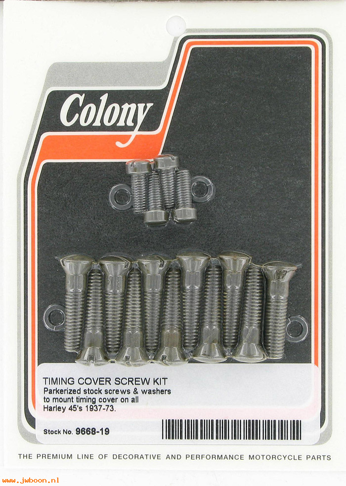 C 9668-19 (    2341 / 1202): Timing cover screw kit - 45" Flathead 750cc '37-'73, in stock