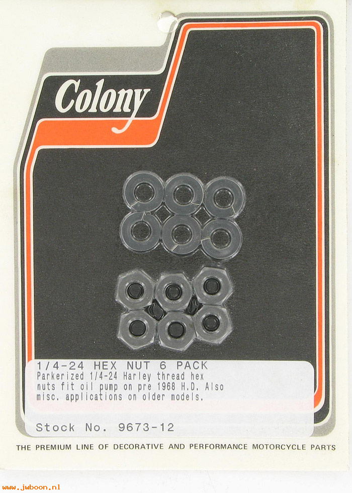 C 9673-12 (    7691 / 0108): 6-pack 1/4"-24 nuts Colony, in stock ready to be shipped