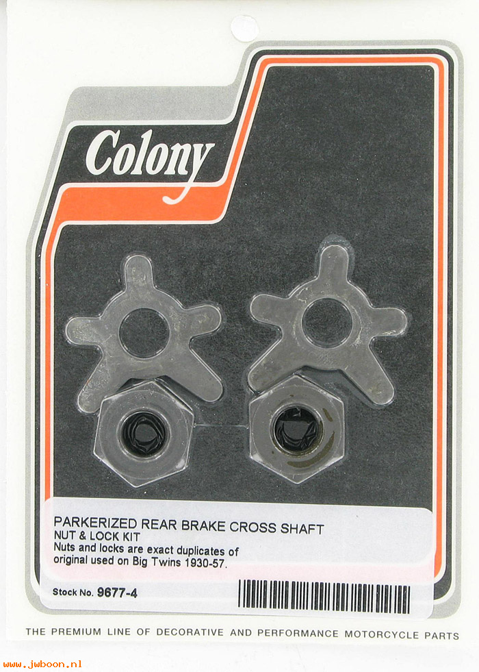 C 9677-4 (42575-30 / 7863): Rear brake cross shaft nut and lock kit - Big Twins late'30-'57
