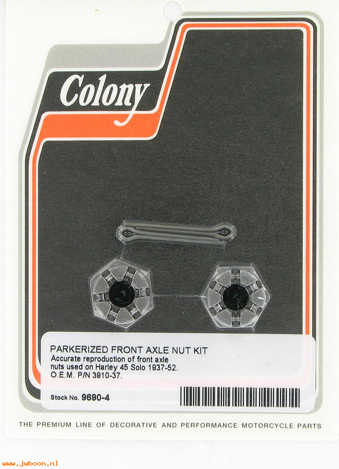C 9690-4 (    7811 / 3910-37): Front axle nuts (2) - 45 Flathead 750cc '37-'52, Colony in stock