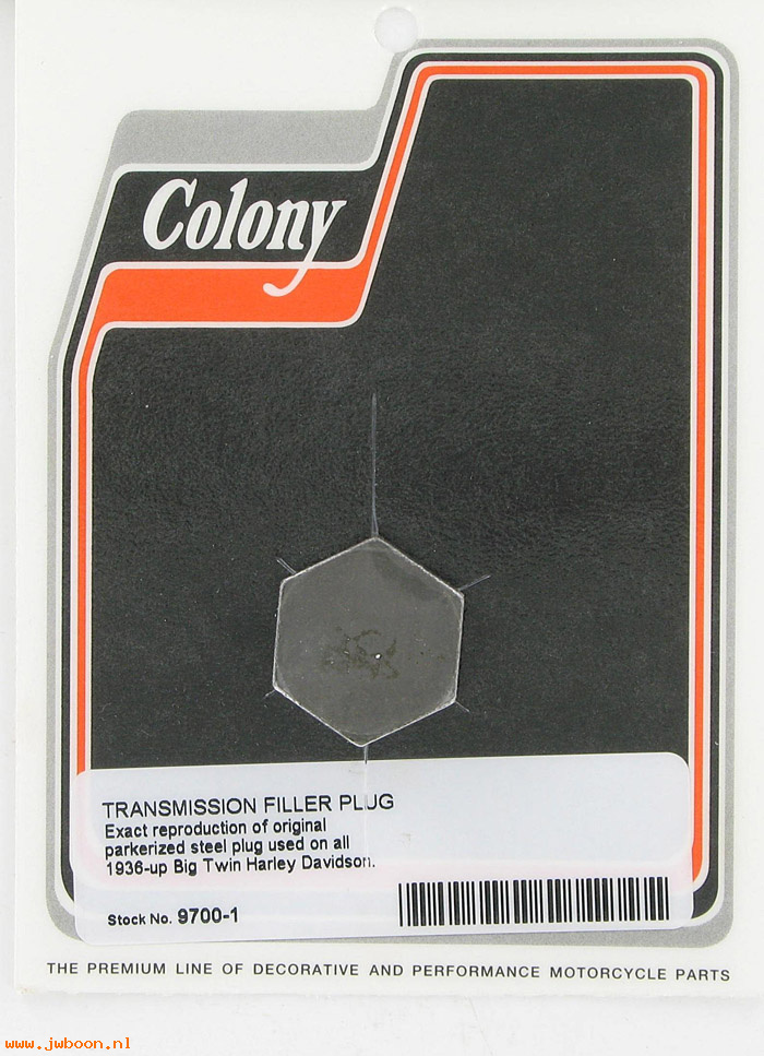 C 9700-1 (     701 / 2326-36): Transmission filler plug - UL, EL, FL '36-'57, in stock Colony