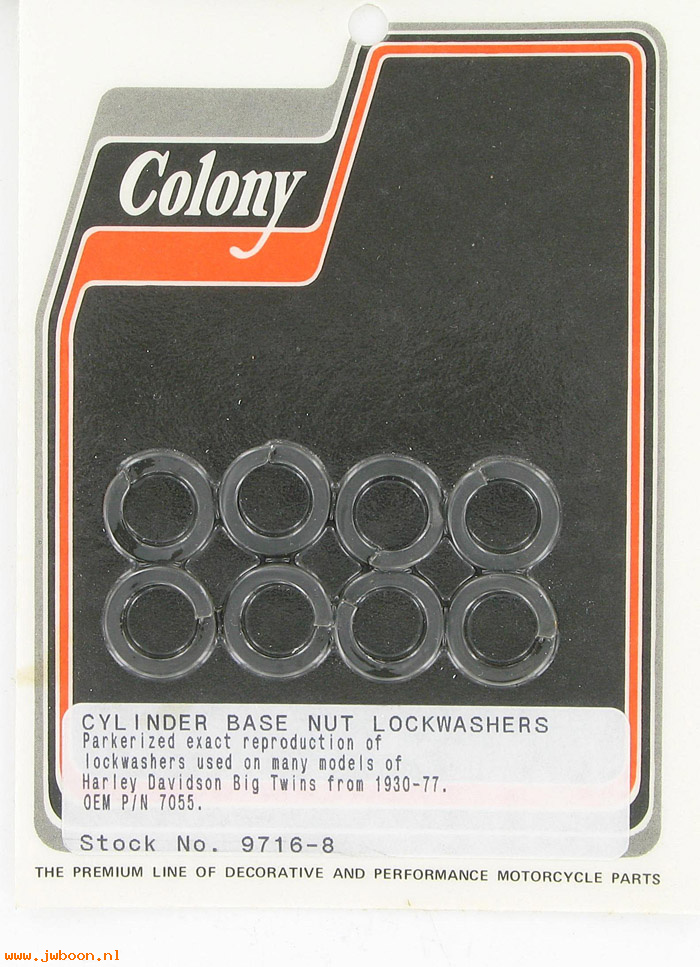 C 9716-8 (    7055 / 0265): Cylinder base nut lockwashers -Big Twins '30-'77, in stock Colony