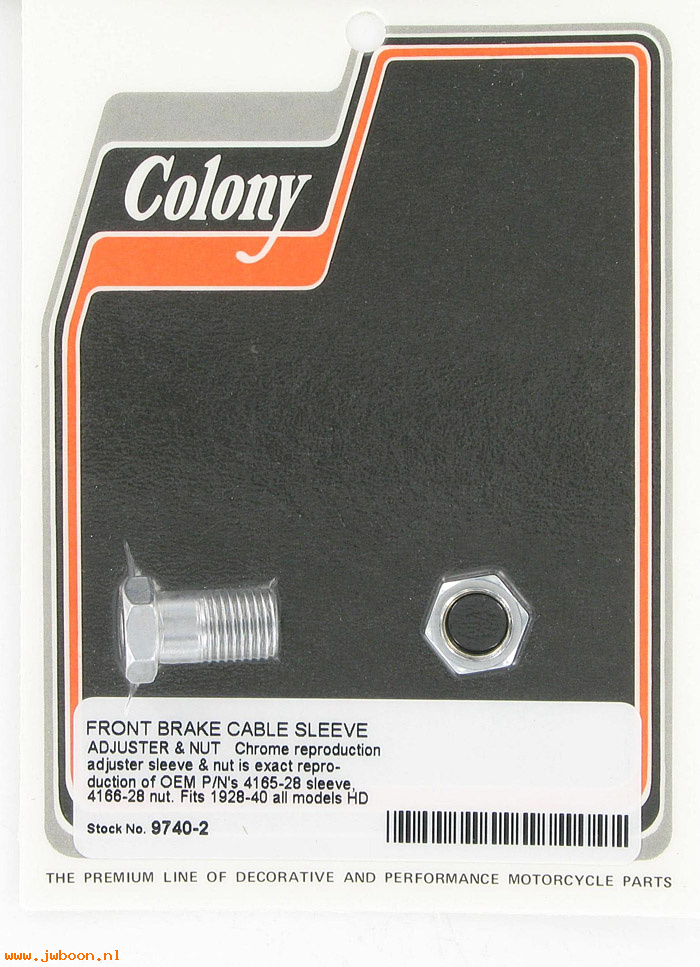 C 9740-2 (38674-28 / 4165-28): Front brake cable adj.screw and nut - All models 28-40, in stock