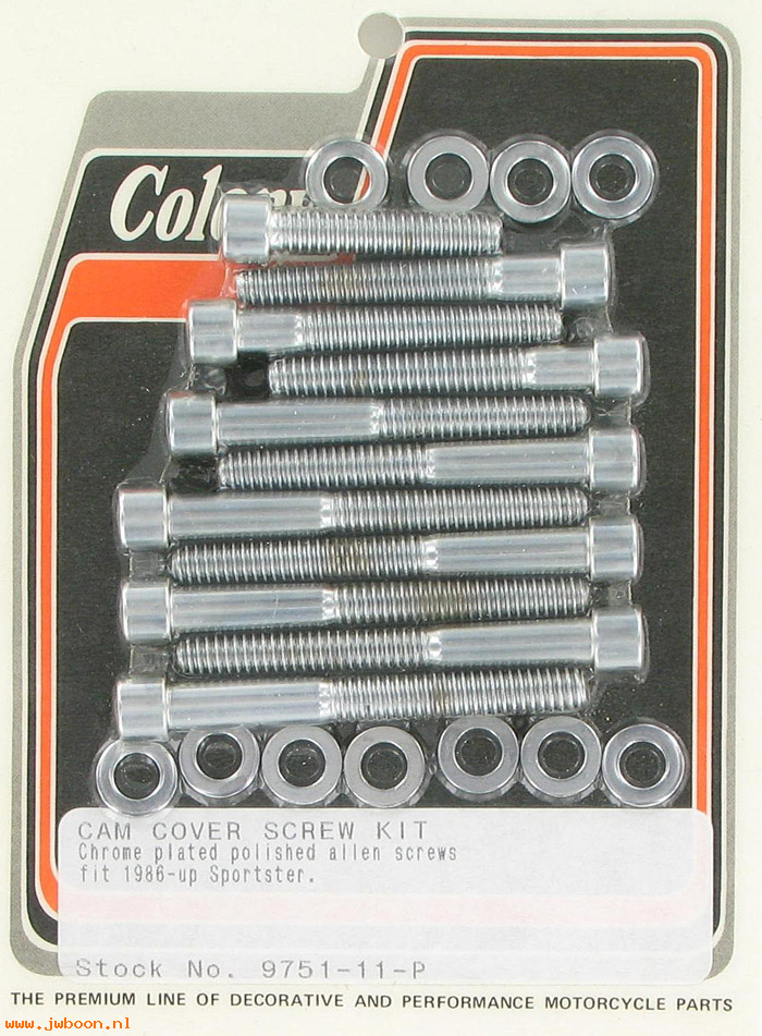 C 9751-11-P (): Cam cover screw kit, polished Allen - XL 86-03 Colony in stock