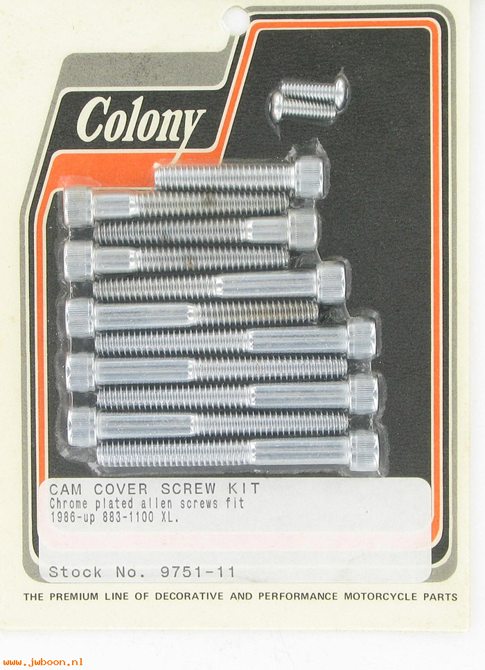 C 9751-11 (): Cam cover screw kit, Allen - Sportster, XL's '86-'03, in stock