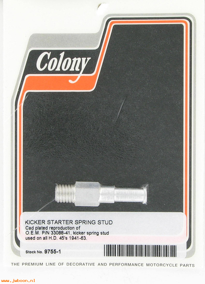 C 9755-1 (33088-41 / 2086-41): Starter spring stud - 45" Flathead 750cc '41-'63, in stock Colony