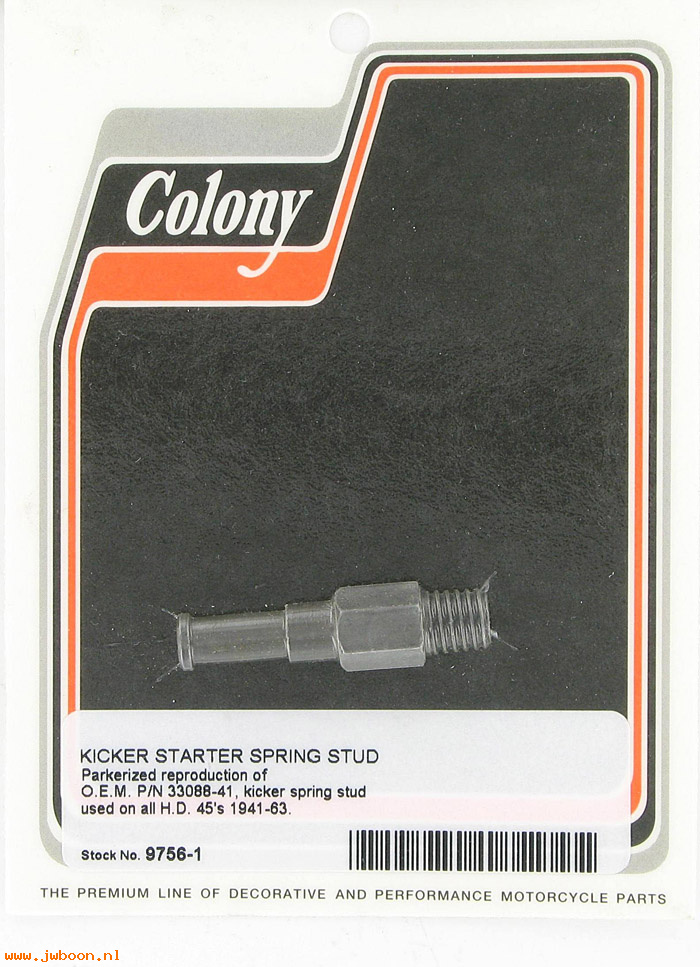 C 9756-1 (33088-41 / 2086-41): Starter spring stud - 45" Flathead 750cc '41-'63, in stock Colony