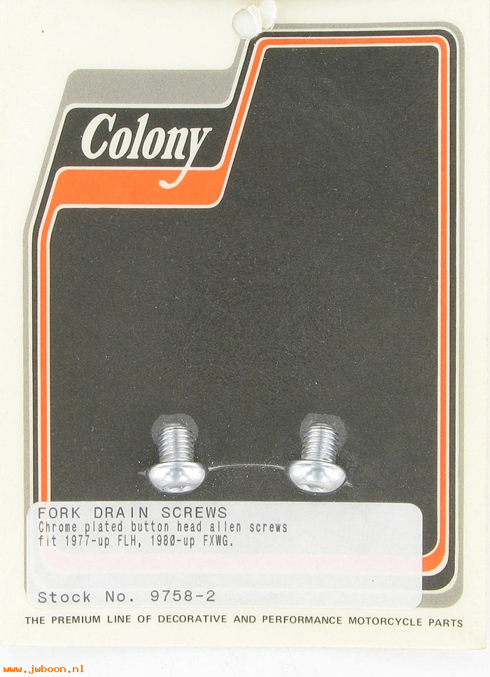 C 9758-2 (45858-77): Fork drain screws, button head Allen - FL 77-84. FXWG, FXST