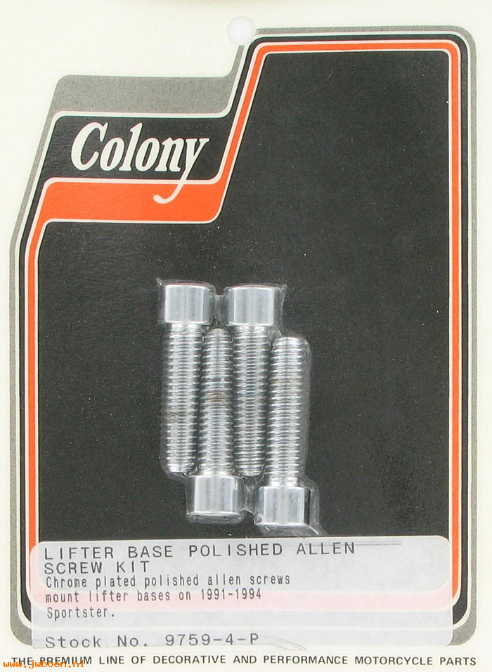 C 9759-4-P (    3210WA / 3201WA): Lifter base screw kit, polished Allen - XL 91-94, in stock Colony