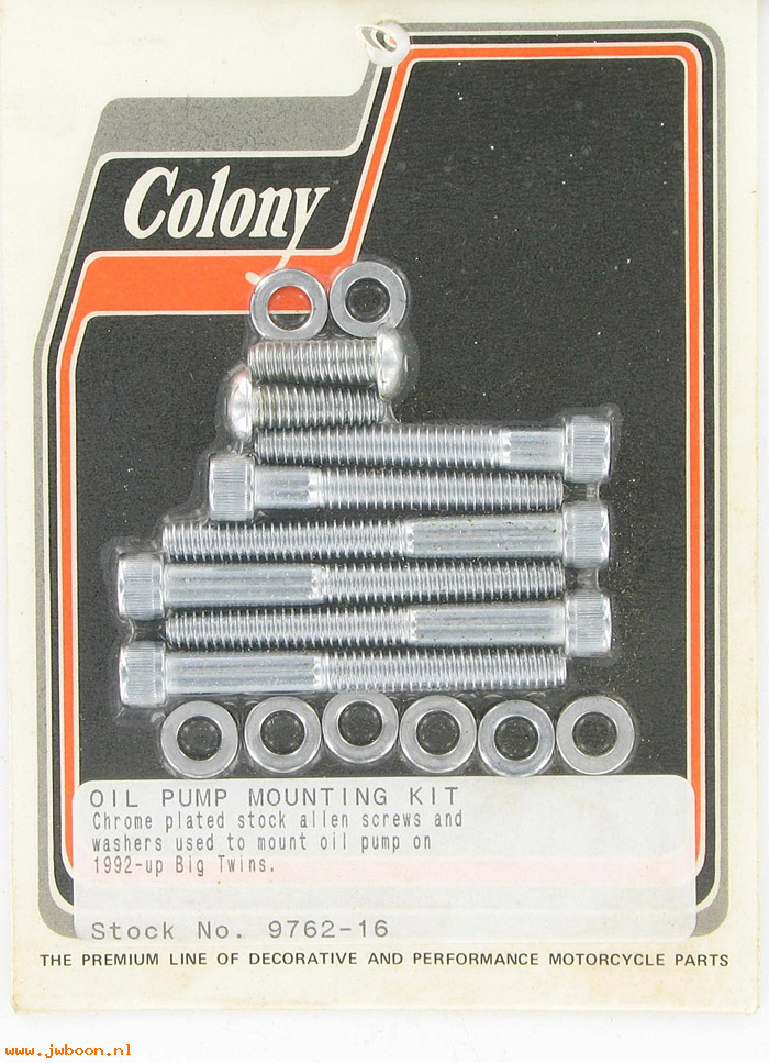 C 9762-16 (): Oil pump mounting screw kit, Allen - Softail '92-'99. Dyna 92-98