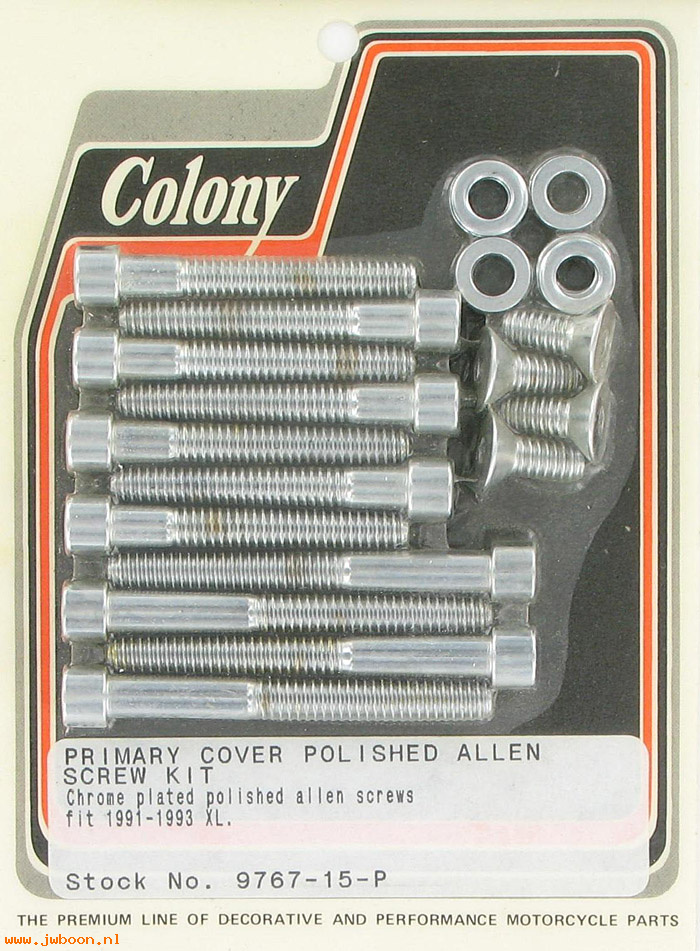 C 9767-15-P (): Primary cover screw kit, polished Allen - XL's '91-'93, in stock
