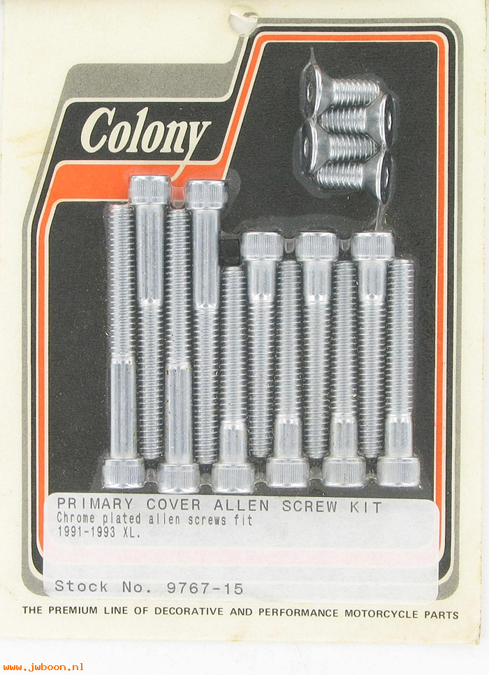 C 9767-15 (): Primary cover screw kit, Allen - Sportster XL's '91-'93, in stock