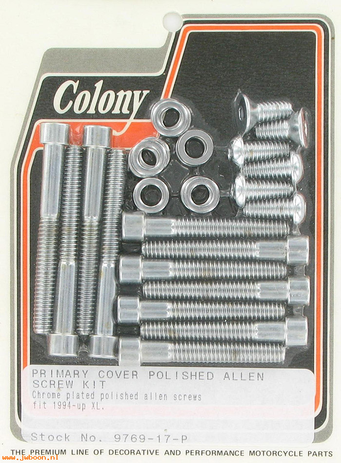 C 9769-17-P (): Primary cover screw kit, polished Allen - XL's '94-'03, in stock