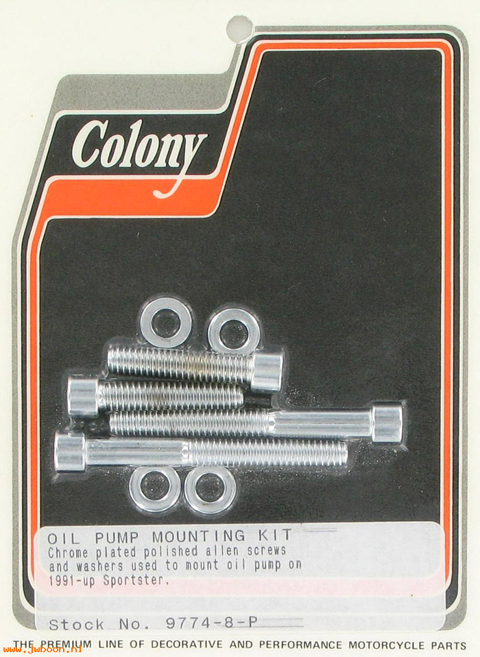 C 9774-8-P (): Oil pump mounting kit, polished Allen - XL's '91-'03, in stock