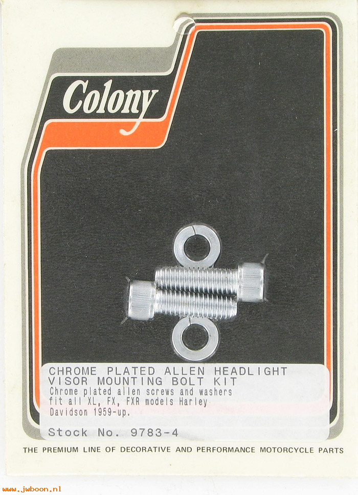 C 9783-4 (): Headlight visor mount kit, Allen, Colony in stock - XL,FX,FXR 59-