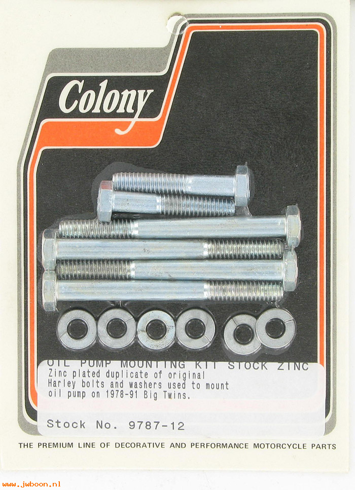 C 9787-12 (    2872W / 3429): Oil pump mounting kit, stock - Big Twins '78-'91, Colony in stock