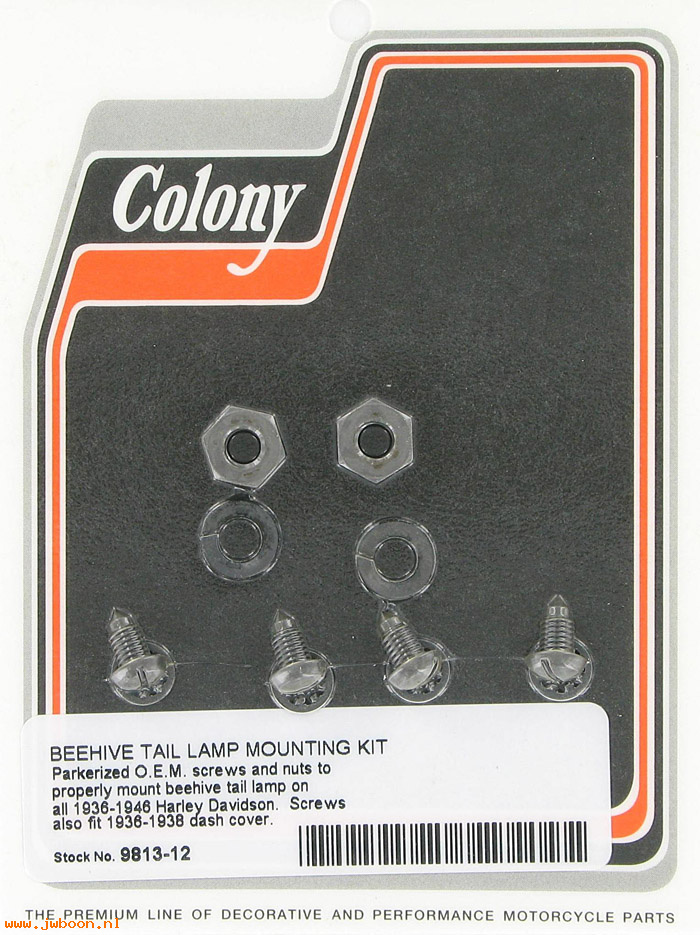 C 9813-12 (68033-39 / 5069-39): Beehive tail lamp mtg kit - '39-'46 genuine taillights, in stock