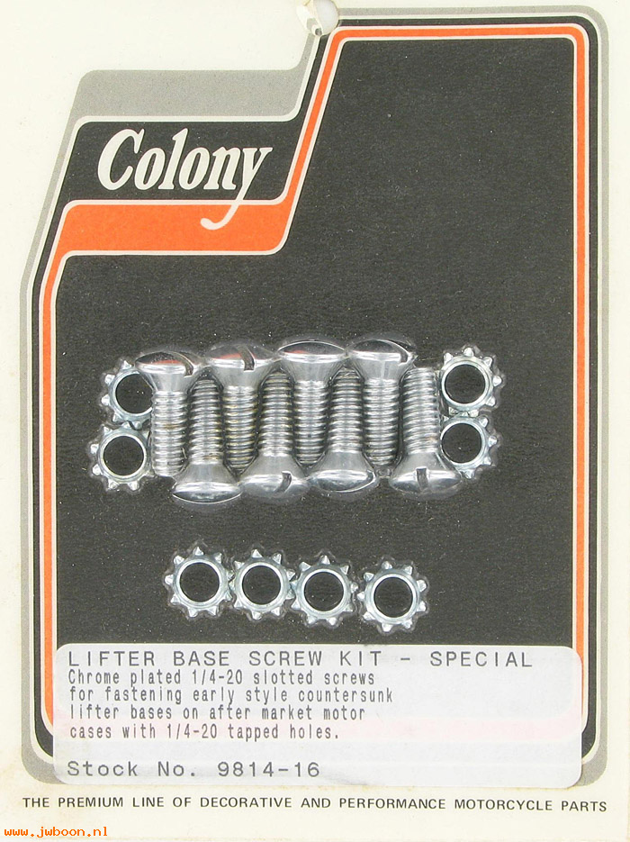 C 9814-16 (    2329 / 057): Lifter base screw kit 1/4"-20, custom thread - EL, FL '36-'75