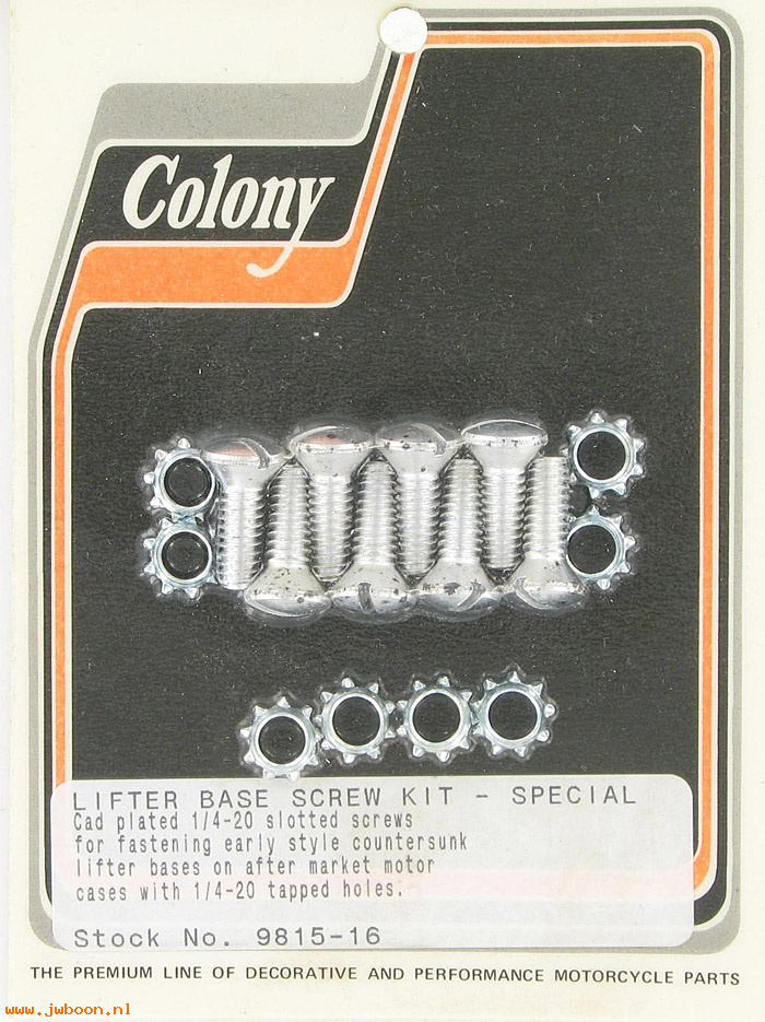 C 9815-16 (    2329 / 057): Lifter base screw kit 1/4"-20, custom thread - EL, FL '36-'75
