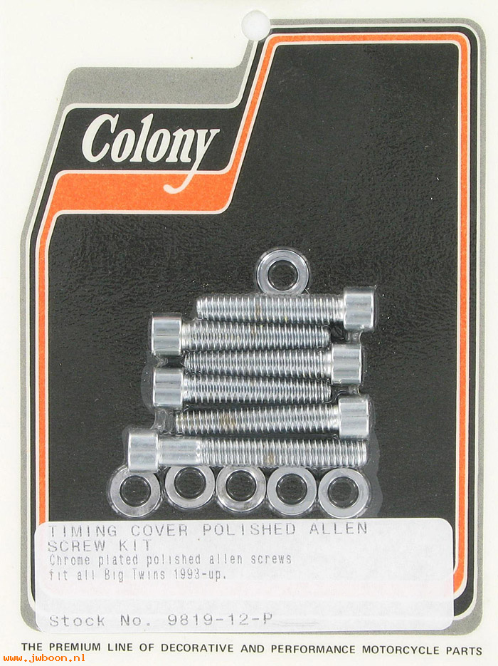 C 9819-12-P (): Timing cover screw kit, polished Allen - Evo 1340cc '93-'99