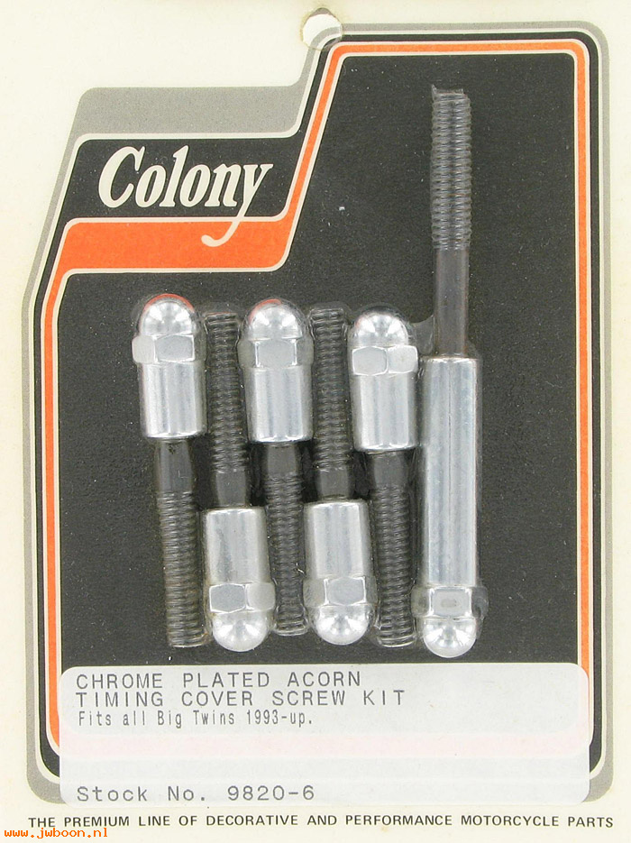 C 9820-6 (): Timing cover screw kit, acorn - Evo 1340cc 93-99, in stock Colony
