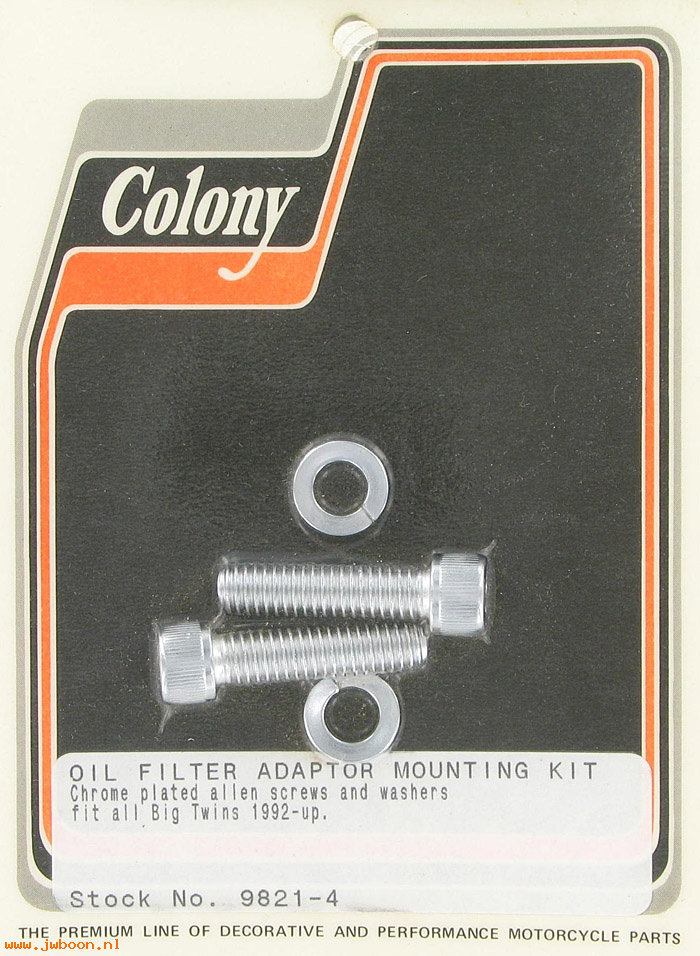 C 9821-4 (): Oil filter adapter mount kit, Allen - Evo 1340cc '92-'99 in stock